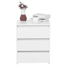 Cikonielf Comodino Bianco Moderno Comodino Comodino Comodino con 3 Cassetti Armadietto Camera da Letto