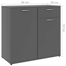Sideboard Grau 80x36x75 cm Spanplatte