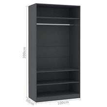 FAMIROSA Armadio Grigio 100x50x200 cm in Truciolato