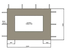 QUICK STAR 2 pannelli laterali con finestrella PE 250x190 cm Grigio per gazebo 3x3m