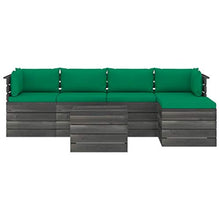 FAMIROSA Set Divani da Giardino su Pallet 6 pz con Cuscini Massello Pino-1868