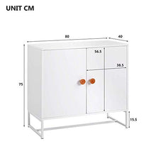 H-CAR Comodino con 2 Ante Contenitore Organizer con 2 Ripiani Comodino con cassettiera Comodino con Struttura in Metallo e Legno MDF