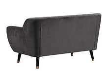 Mobilier Deco - Divano a 2 posti, in velluto, colore: Grigio Louise - Arredi Casa