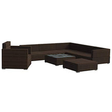 SKM Set Divani da Giardino 8 pz con Cuscini in Polyrattan Marrone (76.05kg)