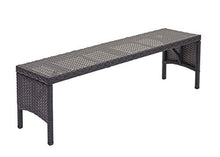 Mendler Panca panchina HWC-G16 polyrattan 112cm Nero Cuscino Grigio Chiaro