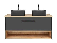 COMAD Lavabo Borneo 120 cm | incl. lavabo da appoggio | Cosmos – rovere Artisan
