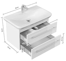 Mobile bagno con lavabo Geberit MyDay 80cm nero satinato