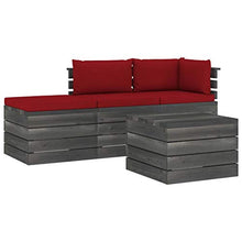 FAMIROSA Set Divani da Giardino su Pallet 4 pz con Cuscini Massello Pino-1788