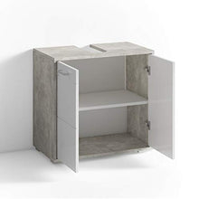 Homexperts LIDO - Mobile sottolavabo in melamina, in calcestruzzo bianco, 60 x 59 x 31,5 cm (L x A x P)