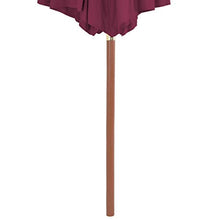 Tidyard Ombrellone da Giardino, Struttura in Legno Duroo, Rosso bordò, Diametro: 3 m, Resistente Antivento