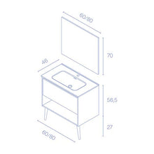 Amizuva Nara Mobile da bagno, in legno, 60 cm, 3 pezzi