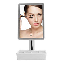 SHJMANPA Regolabile Lighted Makeup Mirror,Specchio da Trucco con Luce LED Specchio Cosmetico Illuminato Portatile Specchio Makeup Professionale Touch Screen 360° Girevole dimmerabile