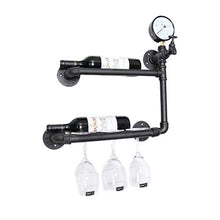 MoDi Wine Rack Retro Style Industriale Tubo di Acqua A Parete Vino Rack