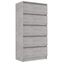 FAMIROSA Credenza con Cassetti Grigio Cemento 60x35x121 cm in Truciolato