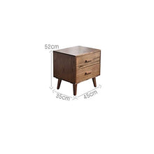 WALNUTA Comodino Nordico in Legno massello Comodino Color Noce, Comodino Semplice Armadio da Camera da Letto
