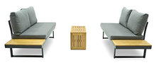 Set Salotto da Giardino Divano Modulare e Tavolino in Alluminio e Legno Dafne Antracite