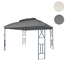 Mendler Gazebo pergola baldacchino con zanzariere HWC-E42 Acciaio 3x3,6m Grigio
