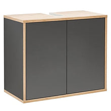 Fackelmann - Set di mobili da Bagno con Specchio LED da 60 cm e 5 Pezzi, Colore: Grigio Antracite