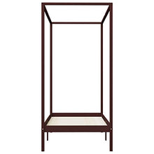 SKM Giroletto e Baldacchino 2 Cassetti Marrone Scuro Pino 90x200 cm