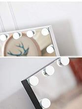 Specchio Cosmetico con Luci A LED,Specchio Cosmetico per Trucco con 15 Lampadine A LED E 3 Luci Dimmerabili,Controllo Touch,Bianco