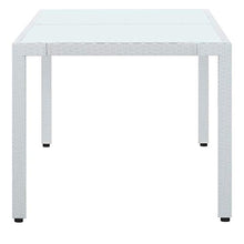 OUSEE Tavolo da Giardino Bianco 150x90x75 cm in Polyrattan