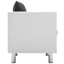 vidaXL Divano a 3 Posti in Similpelle Bianco e Grigio Scuro Arreddo Casa Sofa