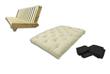 Futon On Line Divano Letto Zúrich, Naturale, Copertina Nero, 200 x 140 cm. - Arredi Casa