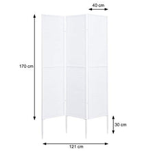 Paravento divisorio separè da Esterno HWC-J14 Metallo 3 Pannelli 200x121cm - Nero