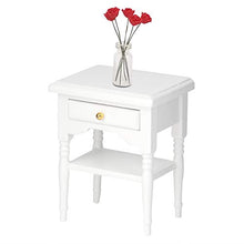 Mini comodino, 1:12 Mini manufatti per l'arredamento camera da letto bianca Comodino in legno modello