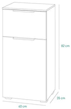 Composad Mobiletto stretto Galaverna anta e cassetto con top Grigio Cemento
