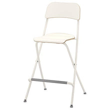 FRANKLIN sgabello bar con schienale, pieghevole 50x44x95 cm bianco/bianco