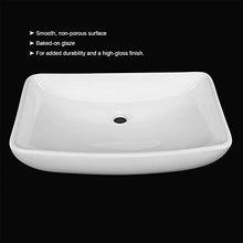 Lavabo da appoggio in ceramica, Lavello bagno Cucina con superficie liscia e pulita, stile moderno, 38 x 13 x 60 cm, colore: bianco.