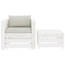 FAMIROSA Set Divani da Giardino 2 pz con Cuscino Beige in Legno