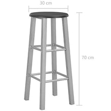 Autoshoppingcenter Set di 2 Sgabelli da Bar Industriale Acciaio MDF Sedia Tonda Alta con Poggiapiedi per Ristorante Argento 70 x 30 CM