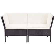 UnfadeMemory Set Divani da Giardino 6 pz con Cuscini in Polyrattan Nero
