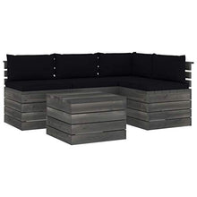 FAMIROSA Set Divani da Giardino su Pallet 5 pz con Cuscini Massello Pino-1834