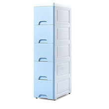 Comò e cassettiere Cassettiera Armadietto portaoggetti Armadio portaoggetti Scaffale da Cucina Armadio Laterale Stretto Armadio Laterale a 5 Strati (Color : Blue)