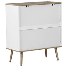 Beliani Cassettiera Bianca e MDF Colore Legno Chiaro con 4 Cassetti 93 x 79 cm Walpi