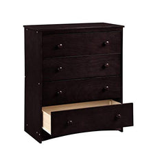 L.W.S Mobili per Camera da Letto Tavolo da tavola con manopole Rotonde con manopole da Camera da Letto con 4 cassetti in Legno a 4 cassetti