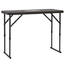 SKM Set da Bistrot 3 pz Pieghevole in HDPE Marrone Stile Rattan (15.55kg)