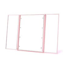 ZWH-Specchio per Il Trucco Trucco Specchi LED Desktop Tri-Fold Specchio di Bellezza Illuminato Luce Pieghevole Cosmetic Mirror for Powder Room E Bagno