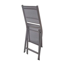 Sedia pieghevole antracite per giardino in alluminio e textilene, da 60x88x47 cm Grigio