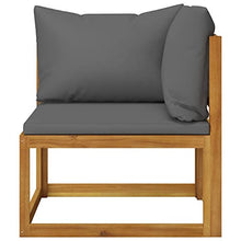 vidaXL Set Divani da Giardino 2 pz con Cuscini Grigio Scuro in Acacia