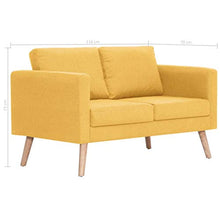 vidaXL Divano a 2 Posti Elegante Comodo Sofa Doppio per Casa per Ufficio Poltrona da Due Persone Arredo per Salotto Arredamento in Tessuto Giallo