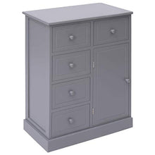 SKM Credenza con 10 Cassetti Grigia 113x30x79 cm in Legno (24.35kg)