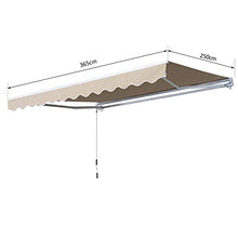 miozzi Tenda da Sole Avvolgibile 3.65x2.5m in Poliestere e Alluminio Beige