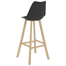 vidaXL Sgabelli da Bar 2 pz Neri in PP e Legno Massello di Faggio