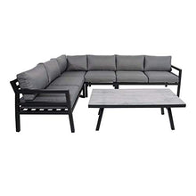 Salotto da Giardino in Alluminio per 6 Persone - Antracite - Loungeecke NIRO