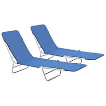 vidaXL 2X Lettini Prendisole Pieghevoli Blu Regolabili Piscina Sdraio Spiaggia