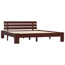 BIGTO - Struttura per letto in legno di pino massiccio, per camera da letto, stile C, 160 x 200 cm, colore: Marrone scuro